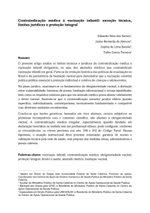 Estudo Técnico - Contraindicação médica à vacinação infantil: exceção técnica, limites jurídicos e proteção integral